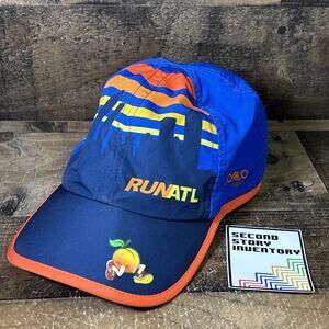 Boco Gear Hat Cap RUNATL Run ATL 6 Panel Adjustable Blue Skyline Peach Running